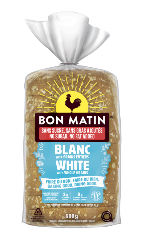 Bon Matin® No Sugar, No Fat Added White Bread with Whole Grains